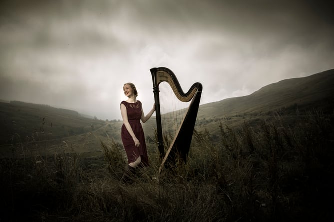 ROYAL HARPIST, BRECON, UK - August 2nd: Photo by Kiran Ridley