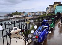 WATCH: Hundreds of scooters ride around the seaside town of Tenby