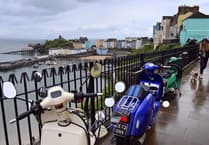 WATCH: Hundreds of scooters enjoy a ride around the seaside town of Tenby
