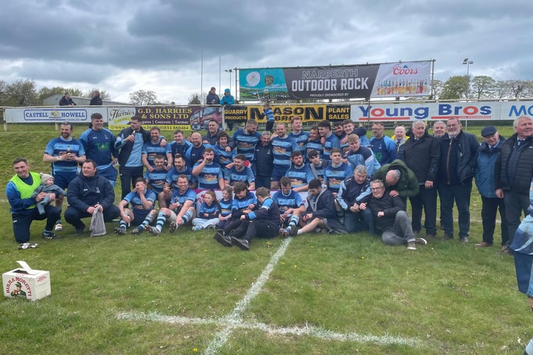 Narberth celebrate their Championship Division (West) success