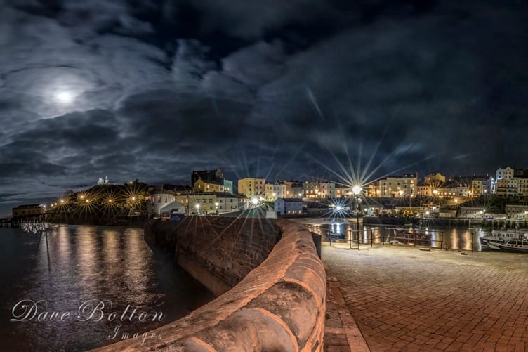 David Bodie Bolton - Tenby Harbour at night