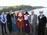 Mayor Dai Morgan dons the scarlet robes of office once again for Tenby