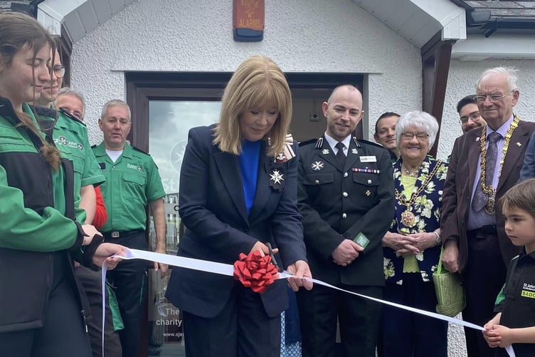 Miss Sara Edwards, His Majesty's Lord Lieutenant of Dyfed, officially reopening the building.
