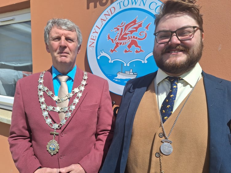 Neyland Mayor 2024-25 Cllr Peter Hay and Deputy Mayor Cllr Ash Phelan
