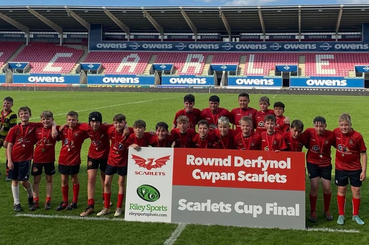 Pembroke U12s squad at Parc y Scarlets Regional Finals day