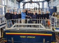 Tenby RNLI lifeboat crew presented with new jumpers