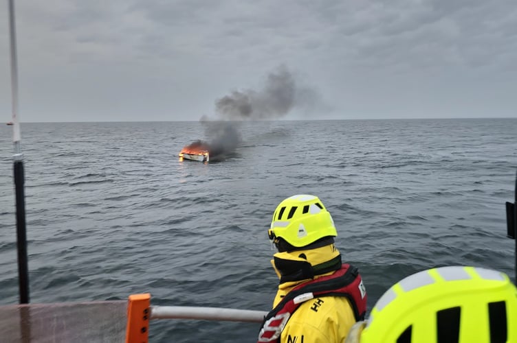 Tenby RNLI yacht fire