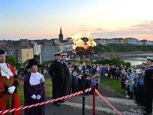 Beacon lighting ceremony in Tenby marks anniversary of D-Day landings