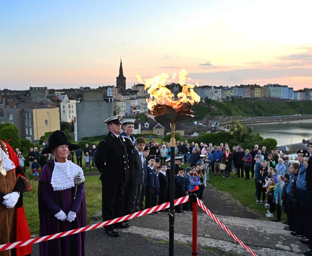 Beacon lighting ceremony in Tenby marks anniversary of D-Day landings