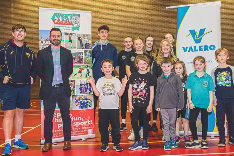 The youngsters at the multi-sports session at Pembroke Leisure Centre