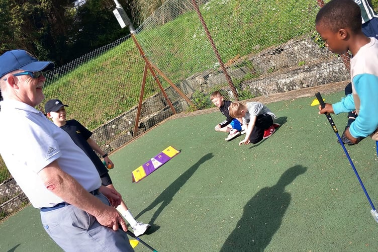 Trying their hand at golf