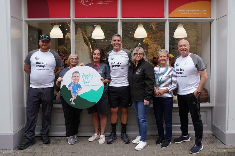 James Hook set off on June 4 from the Wales Air Ambulance Charity shop in Tenby on Upper Frog Street