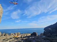 Tenby RNLI & coastguards rescue climber who'd fallen 40ft onto rocks