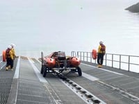 RNLI crew assist injured coasteerer