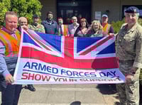 Armed Forces Day flag rasied at Castlemartin Range