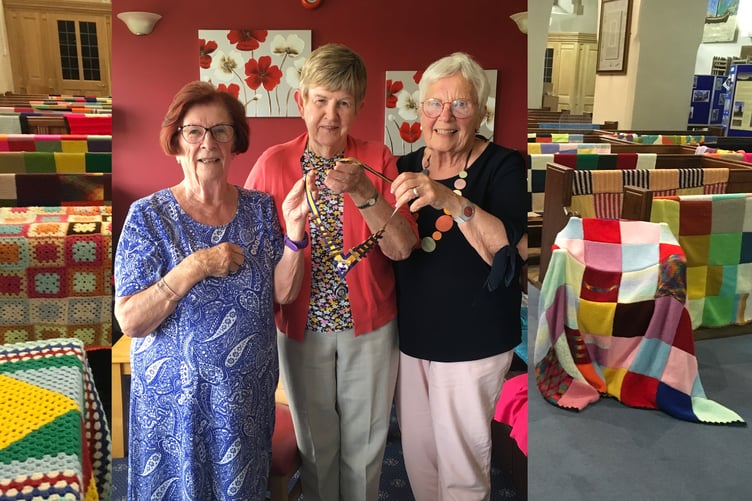 Pembroke Inner Wheel handover and blankets for Ukraine at St Mary’s Pembroke