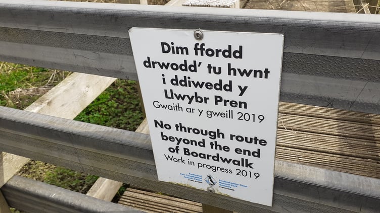 Freshwater East boardwalk sign