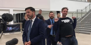 Conservative Stephen Crabb photobombed by ‘Tories out’ activist