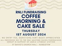 RNLI Coffee Morning and Cake Sale at Hundleton, Pembroke this August