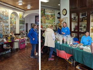 Dinosaur and sax quartet at Pembroke Lions Club Craft Fair