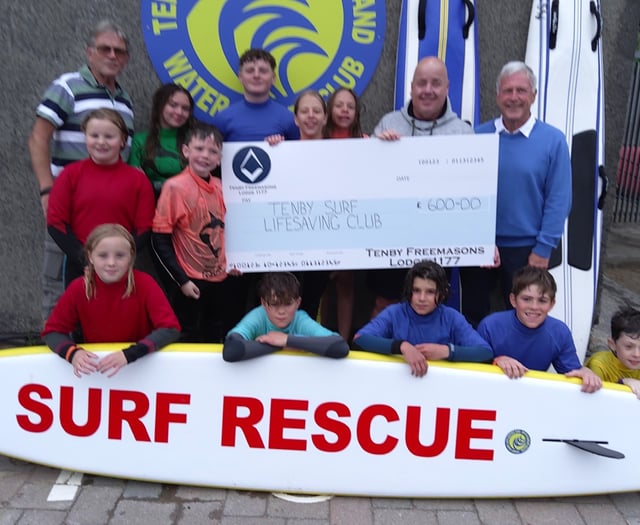 Donation boost for Tenby Surf Lifesaving Club