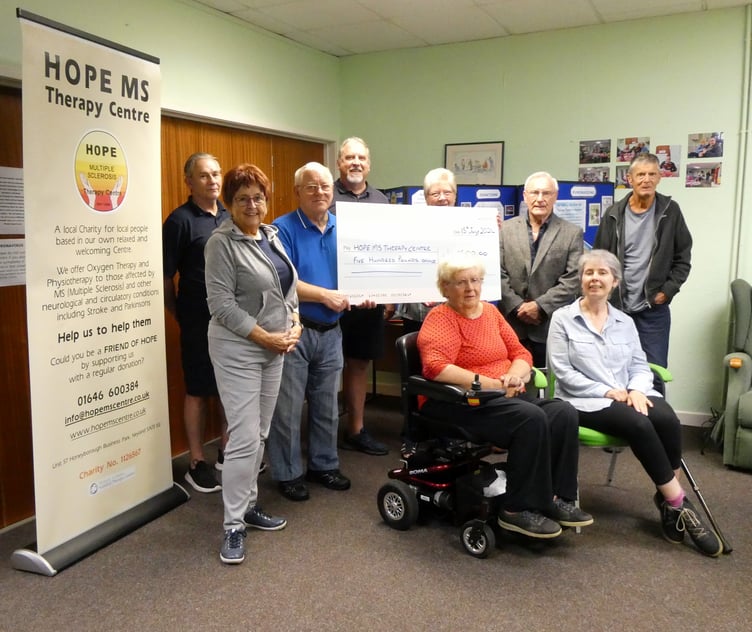 Donation to HOPE therapy centre in Neyland