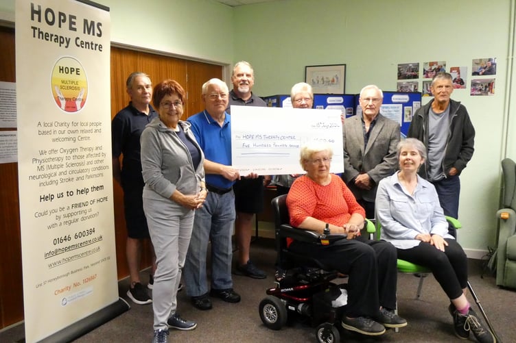 Donation to HOPE therapy centre in Neyland