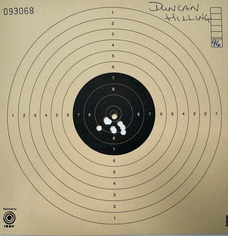 Saundersfoot’s Duncan Hilling achieved an incredible score of 94 out of 100.