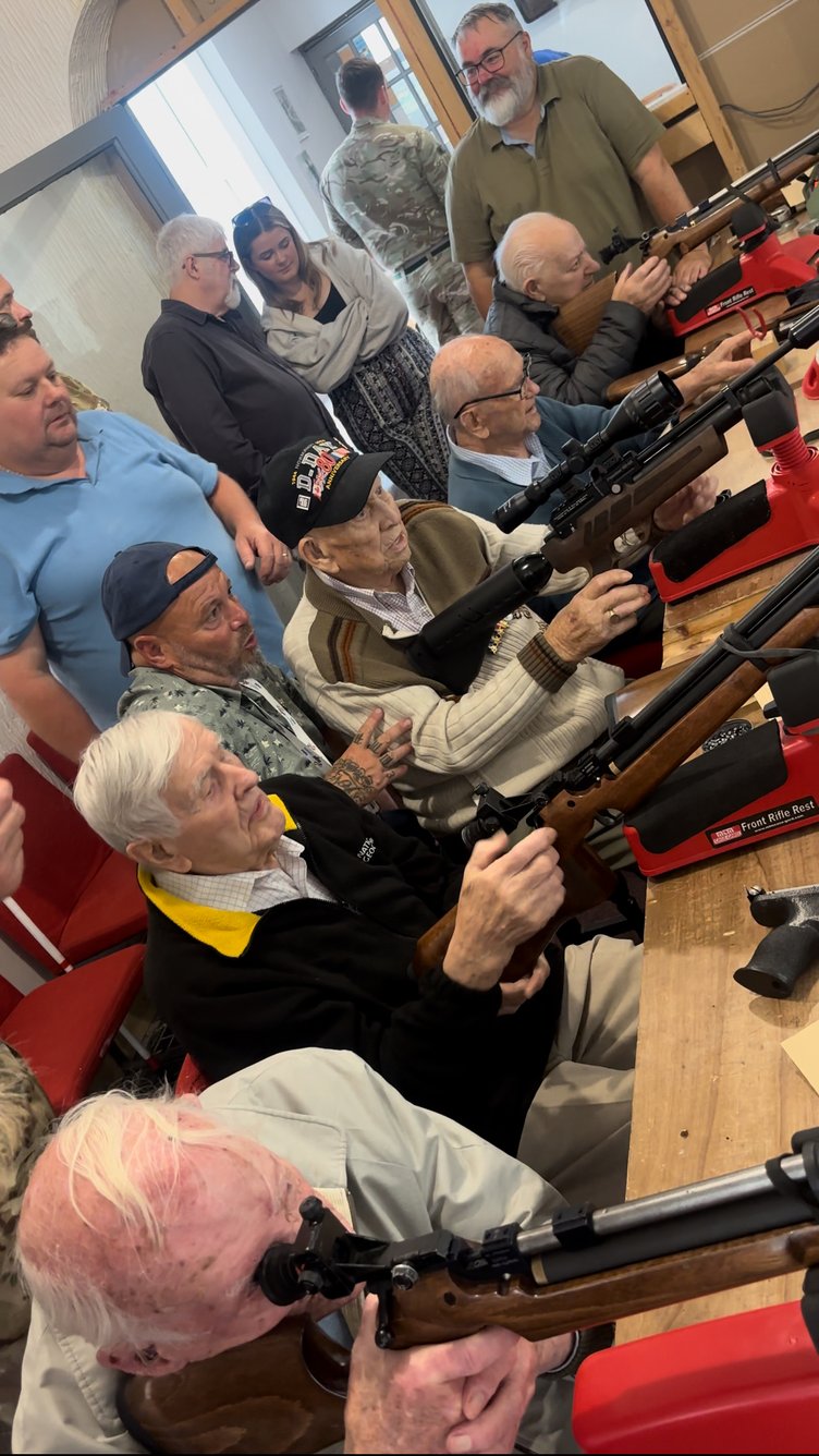 WW2 veterans in action at the shooting range