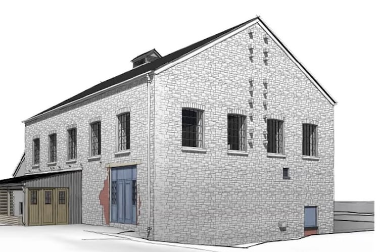 A perspective impression of the Grade-II-listed The Shed Wine Bar & Bistro, Porthgain.