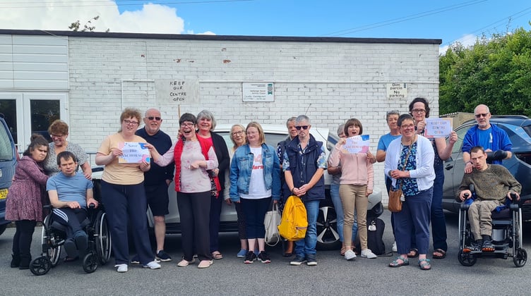 Service users outside the Anchorage Social Activity Centre in Pembroke Dock