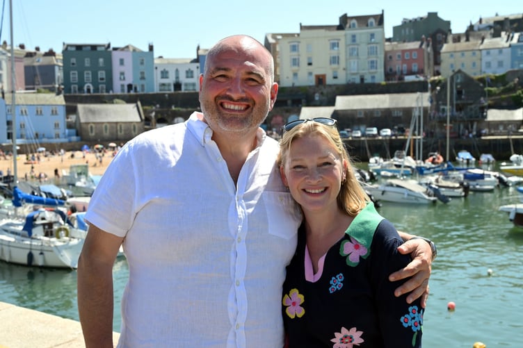 Wynne Evans and Joanna Page in Tenby