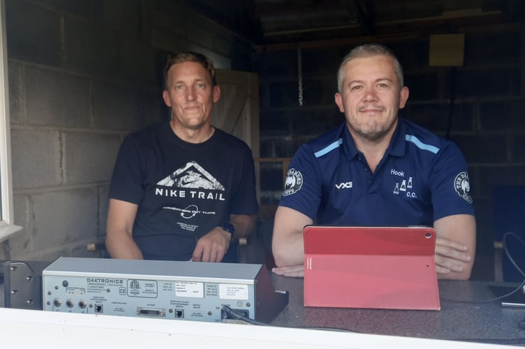 Scorers Haydon Shapcott and Chris Holder