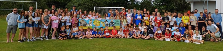 Some of Kilgetty AFC’s Junior Football teams at this year’s Junior Football Presentation