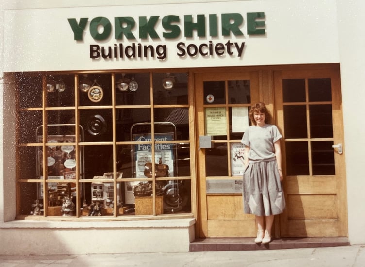 A young Roz Oak at Yorkshire Building Society in Tenby