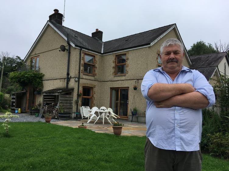 Objector Garry Morgan at his Penpound Lane home, Llandybie (pic by Richard Youle and free for use for all BBC wire partners)