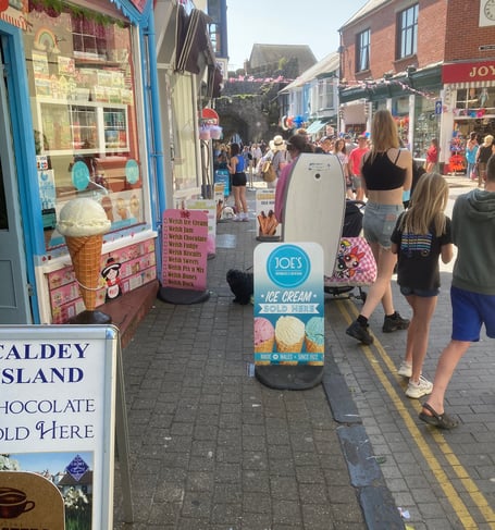 A board pavements Tenby