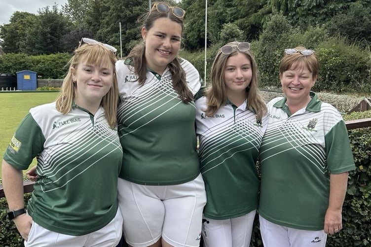 County rinks winners, Chloe Thomas, Katie Dickinson, Emily Davies and Sarah Thomas