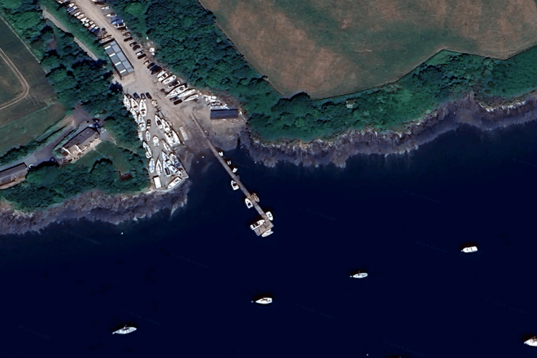 Rudders Boatyard near Milford Haven - satellite view