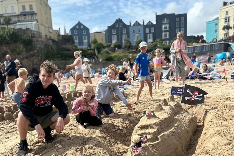 There were some amazing feats of sand building for the Build a Boat competition on Tenby’s Castle Beach.
