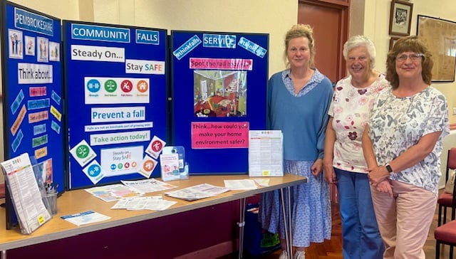 Yvonne Phillips with Carew WI secretary Liz and president Edith