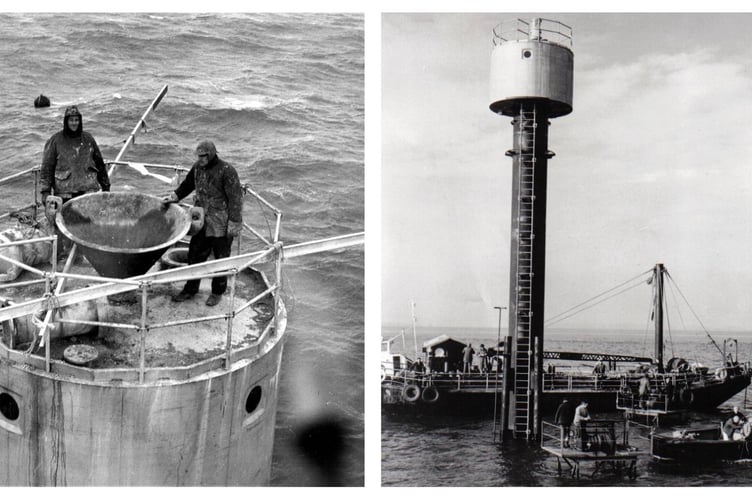 Mid Channel Rock lighthouse.
