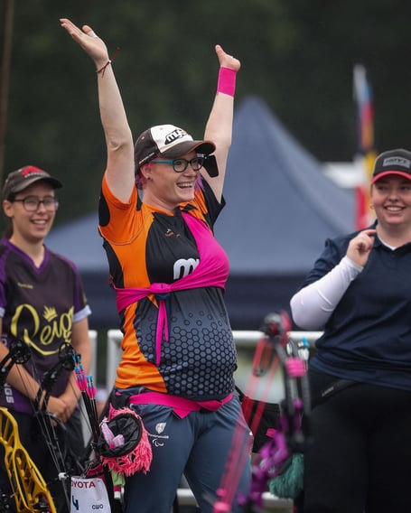 Jodie Grinham celebrates her win in Nottingham