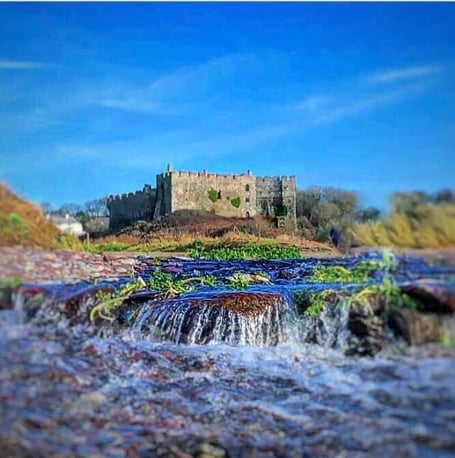 Manorbier Castle from the beach.