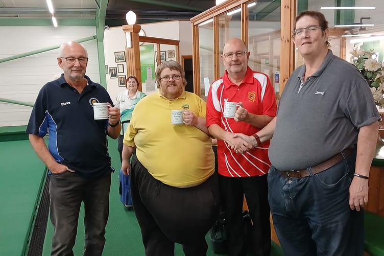Runners up Steve, Gareth and Hugh with fixtures secretary Steve