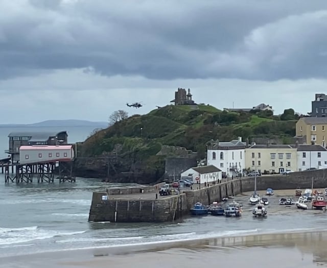 WATCH: Military get their choppers out over Tenby harbour!
