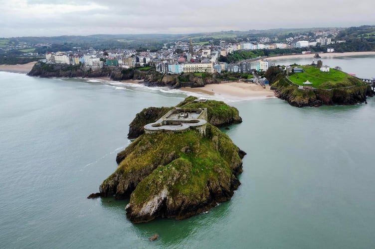 View over St Catherine’s Island to Tenby and Castle Hill