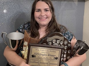Five-trophy haul for young Tenby bowler Katie Dickinson