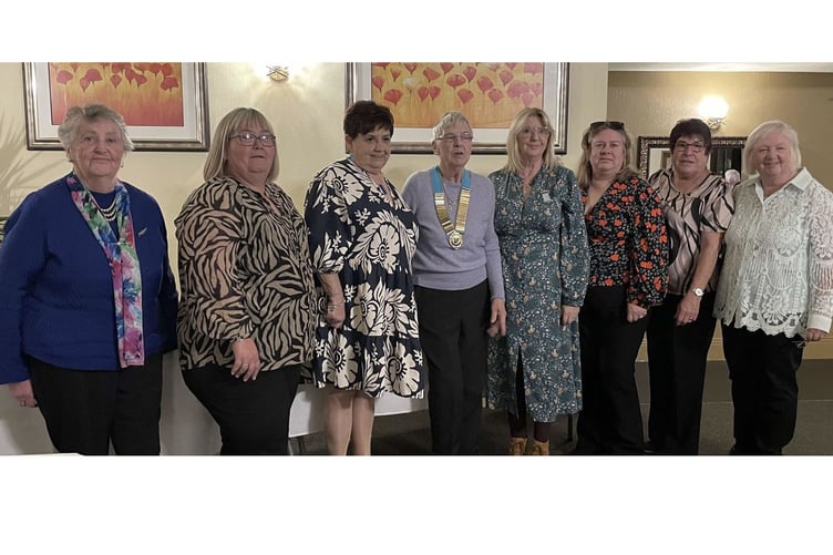 New president of the WWLBA, Gwen Hale, of Pendine Bowling Club, is seen centre (with chain of office), along with other members of the county executive (from left), senior vice-president - Dianne Scourfield; junior vice-president - Angela Thomas; new secretary - Kath Blayney; immediate past president - Mandy Jenkins; treasurer - Tracy John; competition secretary - Cally Jones; and Sue Evans