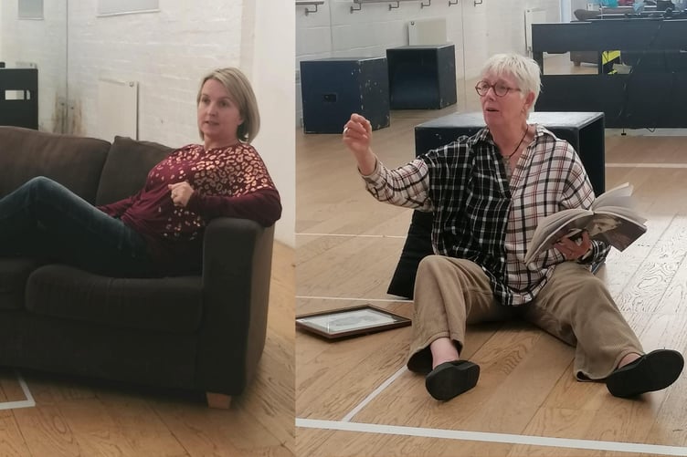 Janine, Carol and Margaret practising Alan Bennett’s Talking Heads